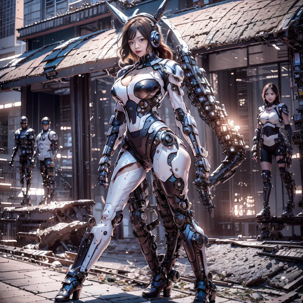 ( Pueros face_v1:0.5), 1 girl, alone, musty, japan doll, realistic pictures, high quality, 8K resolution, real photos, Mecha Girl with Long Hair, brown hair, big breasts,Plump、 japanese girl, tight fit, belly button, の後ろのShitsumeka, grand and spectacular full body, Mysterious, Photo Credits: Brandon Welfare Mist, Surreal dreams, dynamic, root, HDRM Professional Lighting, photon mapping, radio city, Physically based rendering, Delicate realism, Aray dynamic and Expressive Animation, Shitsumeka, (sunny day: 1.2), (afternoon on the street: 1.1), yellow style,