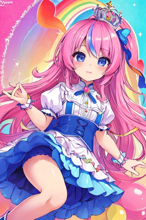 cute (Little) rainbow candy shop princess, Highly detailed, high-contrast HD masterpieces in high resolution and highest quality.