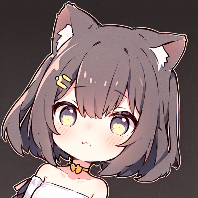 1 girl,Cat ear,(Little:1.2),Audio question mark,