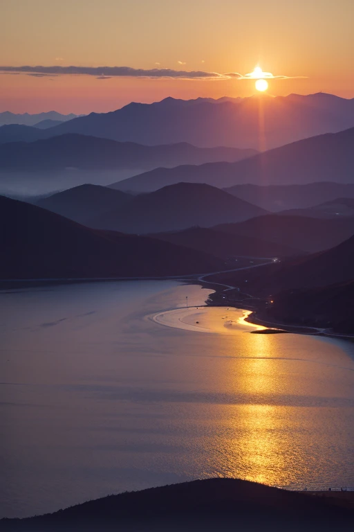 The rising sun in the morning