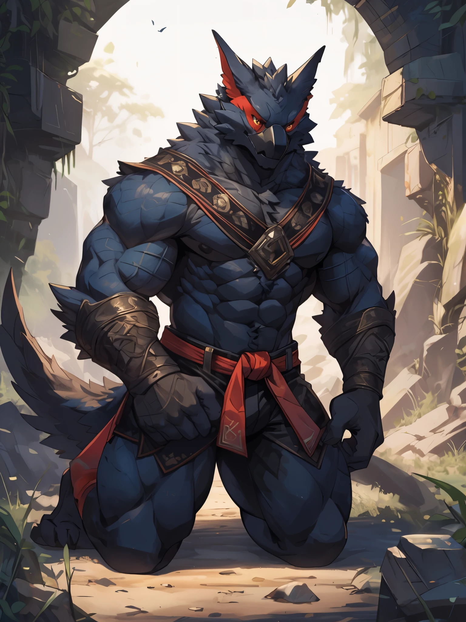 Solo,digital fanart style,solo,masterpiece,high resolution,high details,portrait ,muscular body,nargacuga 