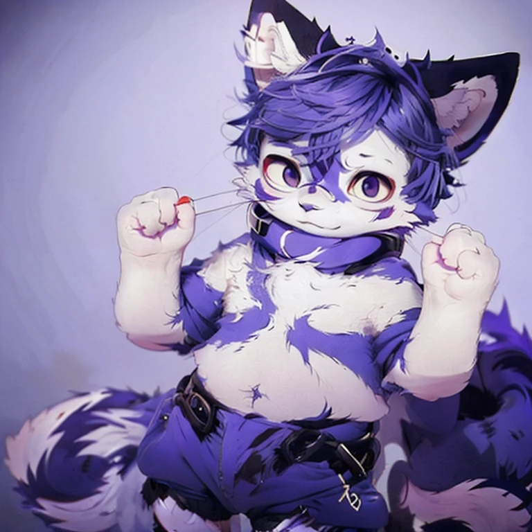 Fox cute purple hair handsome 