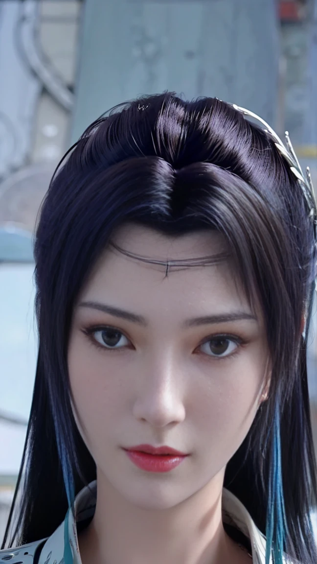 a close up of a woman with long hair wearing earrings, beautiful anime girl, beautiful anime style, stunning anime face portrait, beautiful anime portrait, beautiful anime woman, realistic anime 3 d style, artwork in the style of guweiz, guweiz, beautiful anime face, attractive anime girl, trending on cgstation, anime girl with long hair, beautiful character painting