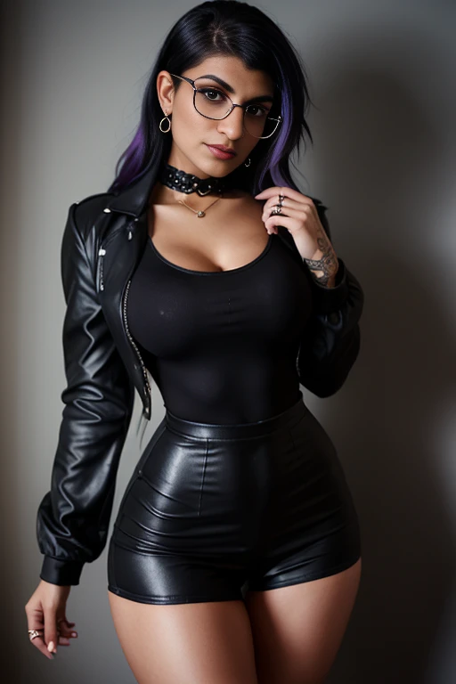 mia khalifa, short tight gothicpunk clothes
