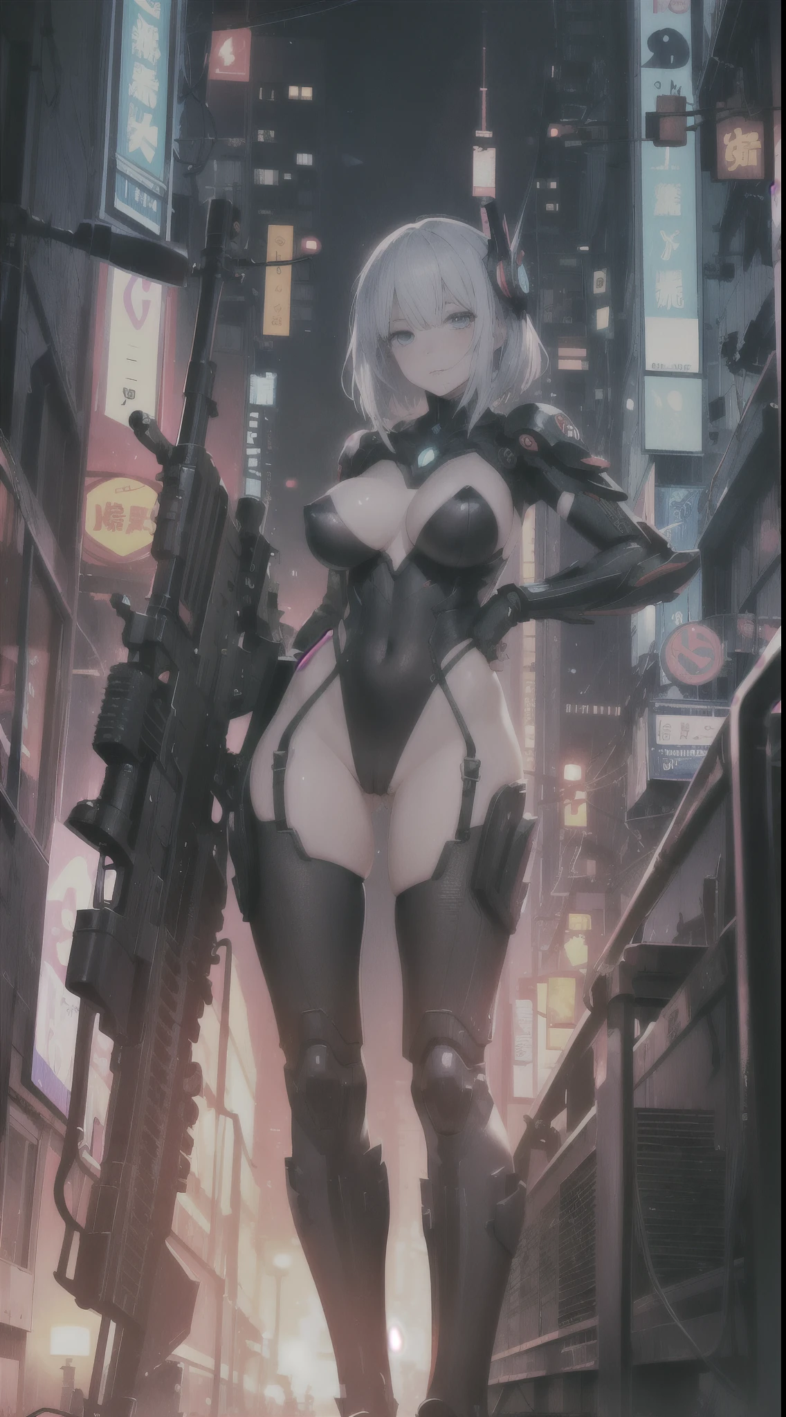 Art hentai poster,Murakami Takashi,Pop Culture Art,manga,Female Nsfw Cyborg,erotic take a pose,Doujin,hentai,cute,stylish,pussy,Big breasts, pubic hair,Glamour,pop of color,Psychedelic Costume,dynamic angle,movie-like scene,armored,Cyberpunk dystopian girl,Fantastic dystopia,Dystopian landscape,blade runner,ghost in the shell,realistic,Psychedelic and colorful tones,take a pose,Armed,gun,weapons,masterpiece,ultimate details,8K,detailed background