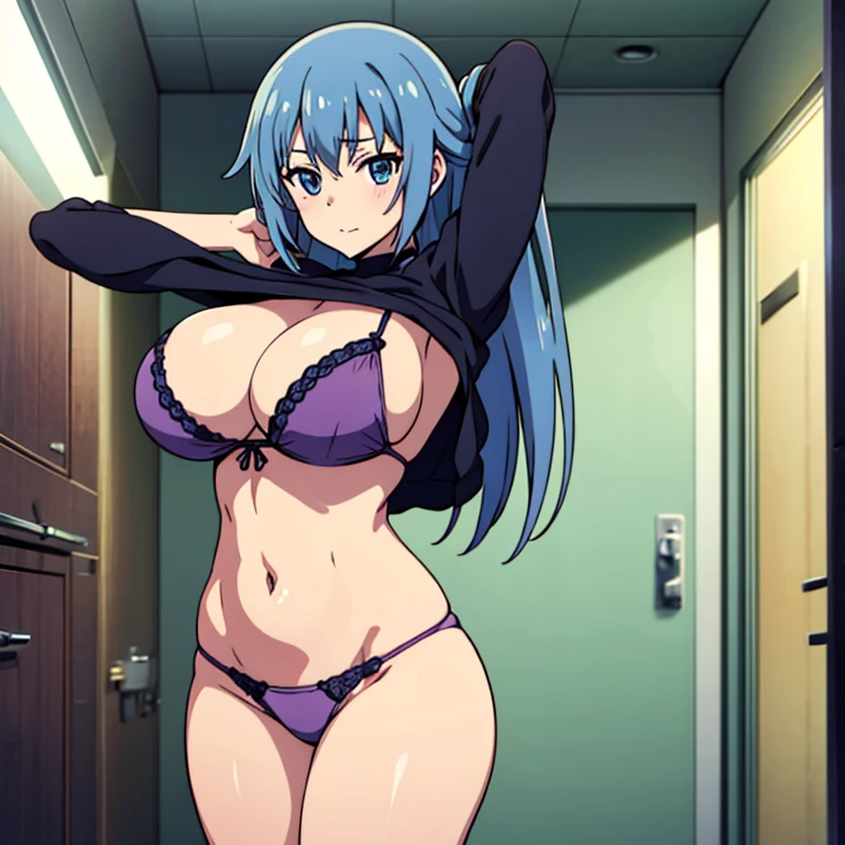 Anime Girl, Ginormous Super thick BREAST, Undressing