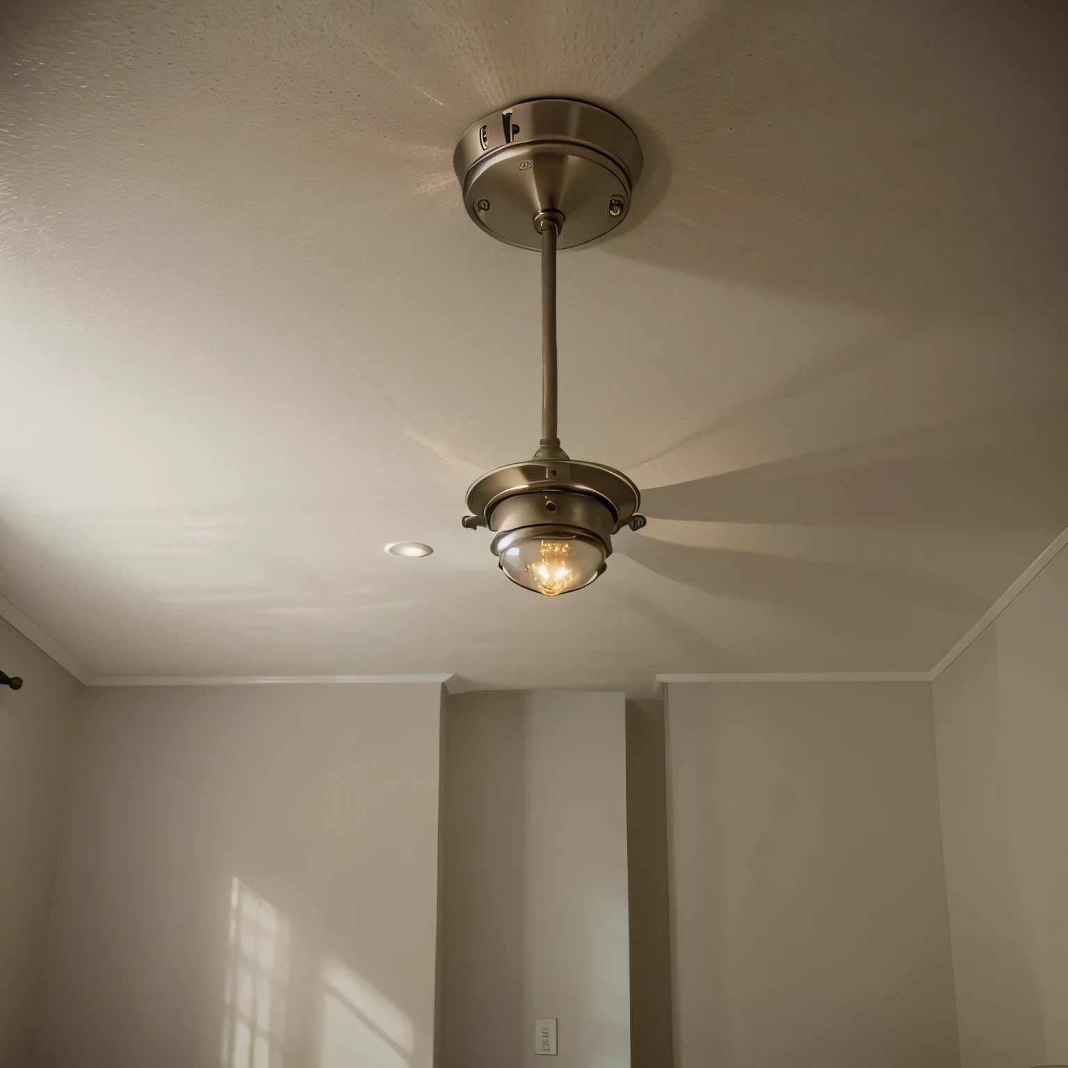Ceiling Light Fixtures a room with a bare ceiling light fixture