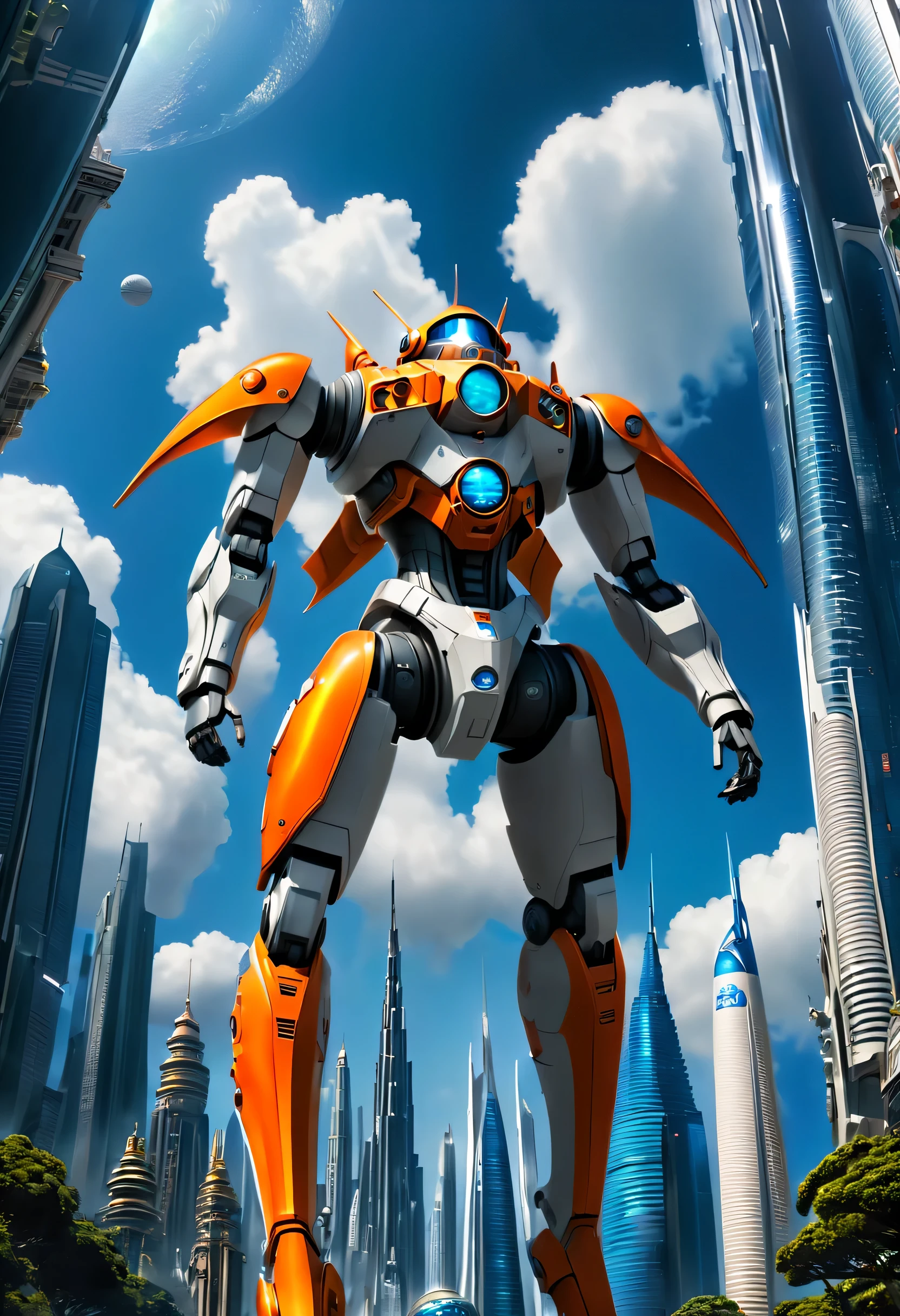 Space City、futuristic cities、floating in the universe、ＳＦart by，cyberpunked、The streets are lined with skyscrapers、A space station、Skyscrapers tall through the clouds，top-quality、​masterpiece、dream、utopian、planet earth、World of Dreams、Fantasia、𝓡𝓸𝓶𝓪𝓷𝓽𝓲𝓬、Beautiful city、Space City、A world far beyond human creation，There is a huge waterfall，