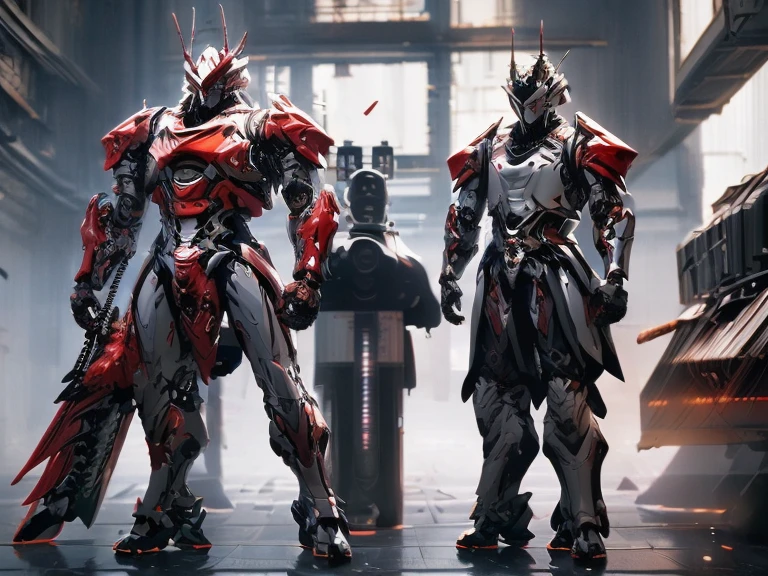 1 male,stern expression,red glowing eyes,samurai,cyborg,cyber punk,realistic, sharp details, Intricでe details, ultra-realistic,digitally enhanced,3D References , 8K resolution, unapologetic grit, exposed exposed,sharp focus , UHD, 8K
