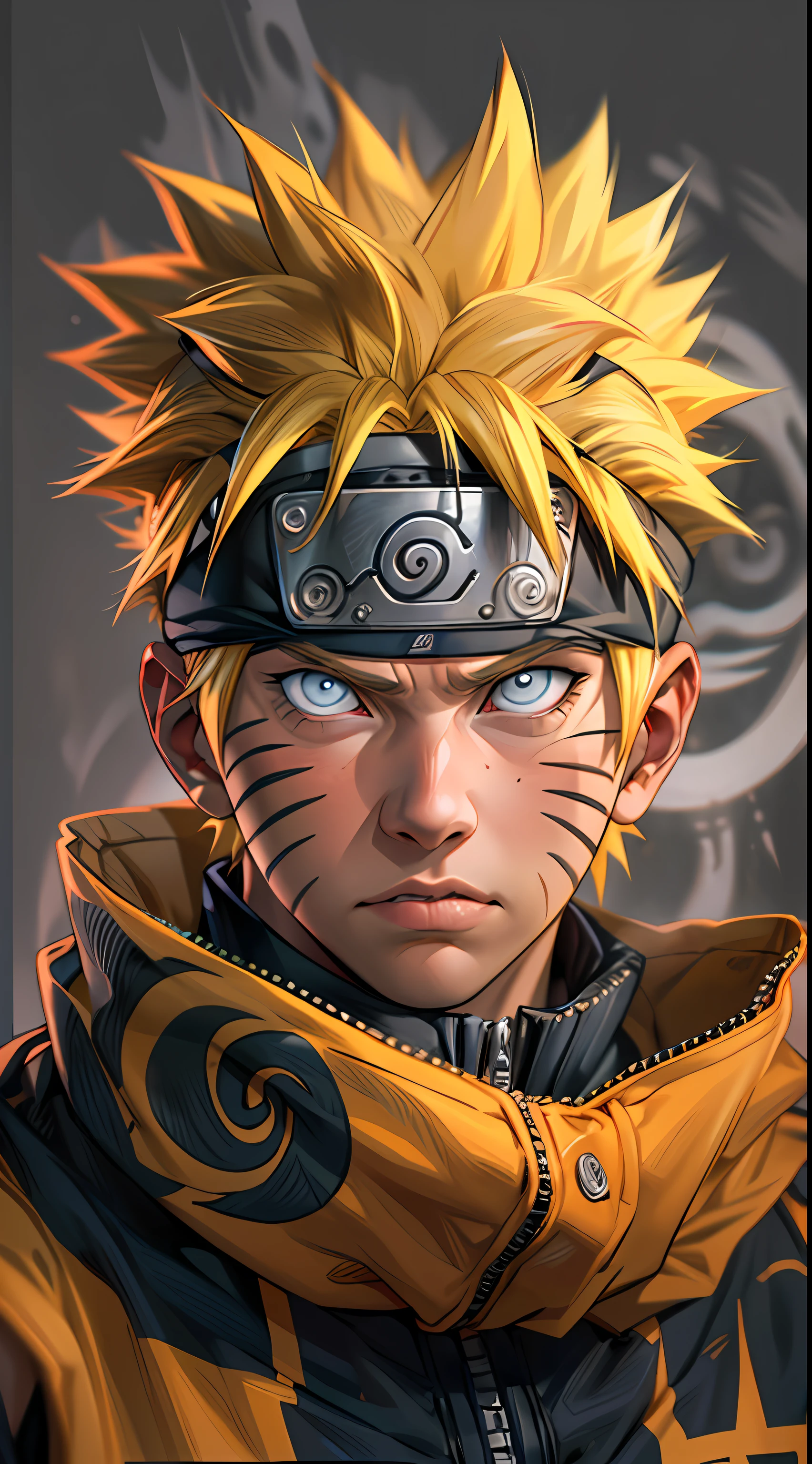 Naruto, Naruto Uzumaki, Create a mascular Naruto Uzumaki avatar, um olhar de perto. Inspired by Naruto Uzumaki from Naruto, foto (fotorealism) (realista) (Ultra-HD) (Papel de parede 8k) (detalhes finos) (detalhes extremos no rosto)