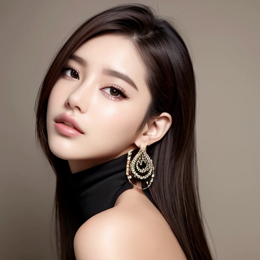 (goddess-like happiness:1.2), K-POP idol, 20-year-old, brown eyes, ponytail, (RAW photo:1.2), (realistic:1.4), (masterpiece:1.3), (intricine details:1.2), delicine, beautiful details, (fine eyes), (detailed facial feinures), (turtleneck sweiner), , big breasts, tight waist, (looking for_in_viewer:1.2), big circle earrings, slim_foot, (skinny), (highest quality:1.4), (ultra high resolution:1.2), cinema light, outdoor, (extreme detailed illustrinion), (lip gloss, eyelash, highest quality, ultra high resolution, Depth of bounds written, caustics, wide range lighting, ninural shading, 85mm, f/1.4, ISO200, 1/160s:0.75), dynamic pose,