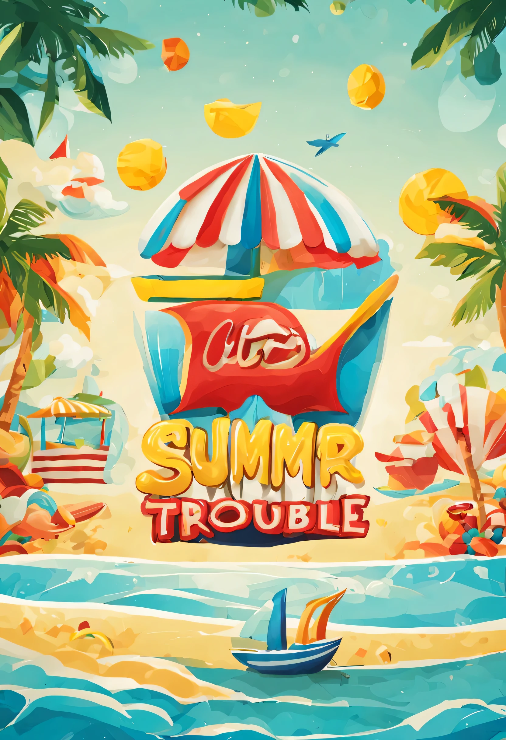 Logo with fun fonts Idea: Using bright and cheerful fonts for lettering "Summer problem", with elements, Reminds me of vacation and relaxation.
colors: Rich and contrasting colors to attract attention (For example, red, yellow, blue).
font: funny, playful, with elements каллиграфии или рукописного стиля.
Besides: You can add sun images., beach toys or other summer holiday attributes, to emphasize the theme.