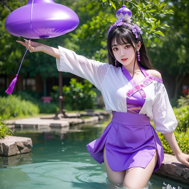 Novel Douluo Dalu,Female character is ,Qibao Glazed Pagoda,Ning Rongrong,CG animation,Purple eyes,energetic and cute,National comic style