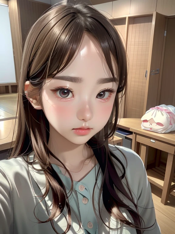 (beautiful face),(realistic face, perfect eyes,1.1),analog style,RAW,real life photo,medium quality,normal aesthetic,break,1girl,(japanese girl:1.1),(round face:1.3),break,valley of the chest,break,(intricate underwear),