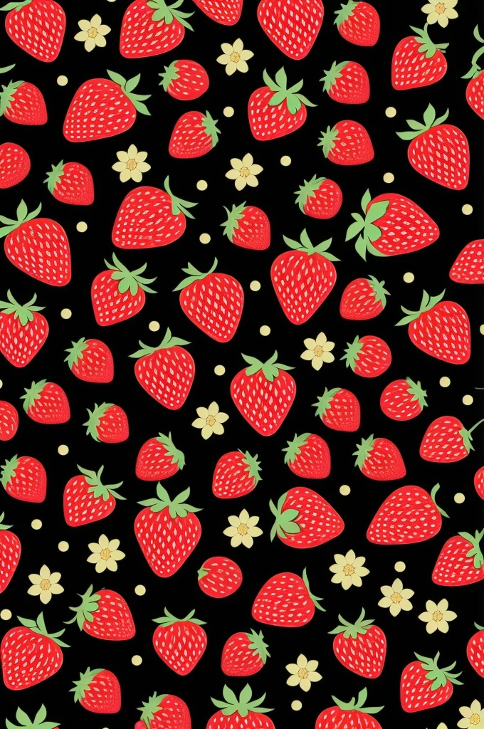 Strawberry patterns, fundo black