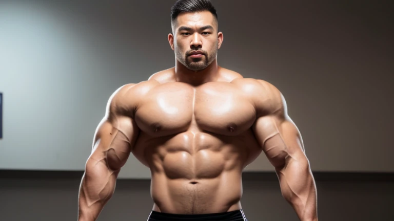 (Highly detailed 8K wallpaper), asian man, muscle worship, fold your arms, On the playground, baseball uniform, high detail, very short hair, skin head, Circular cut, very large and strong body, bulging muscles, muscular, very large pectoral muscles. Very sexy abs, legs are muscular, Toned figure, brightens oily skin, muscular, Tank top, T-shirt, long shot, wide shot