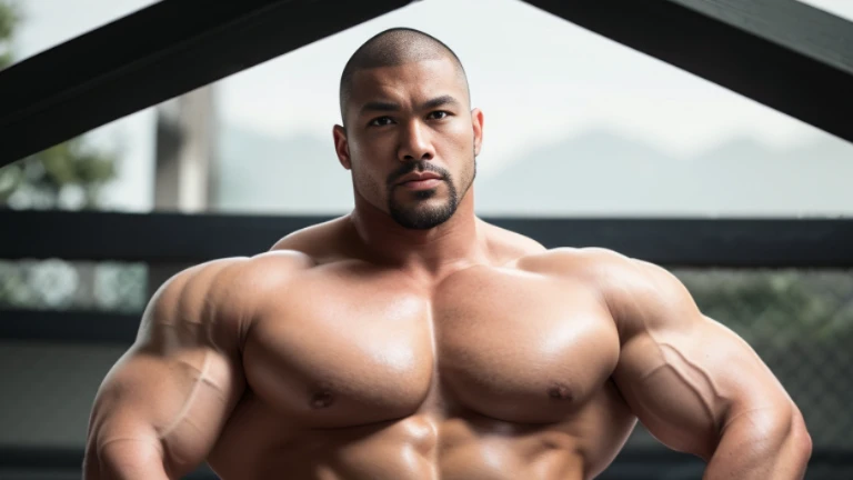 (Highly detailed 8K wallpaper), asian man, muscle worship, fold your arms, On the playground, baseball uniform, high detail, very short hair, skin head, Circular cut, very large and strong body, bulging muscles, muscular, very large pectoral muscles. Very sexy abs, legs are muscular, Toned figure, brightens oily skin, muscular, Tank top, T-shirt, long shot, wide shot