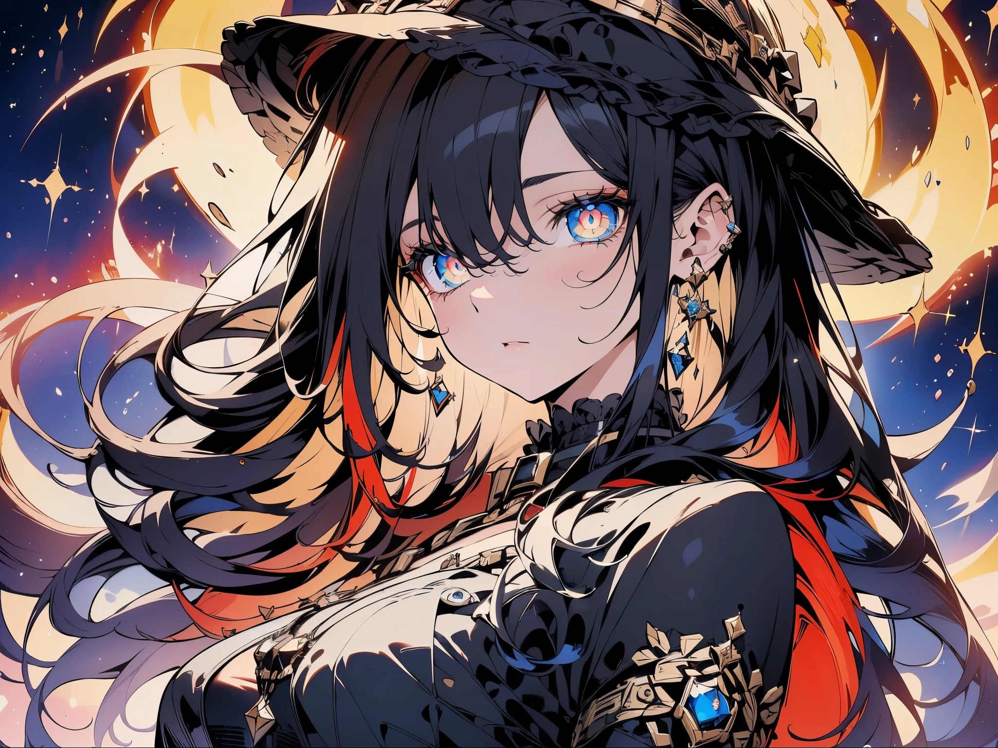 A close up of a woman with long hair wearing a hat - SeaArt AI