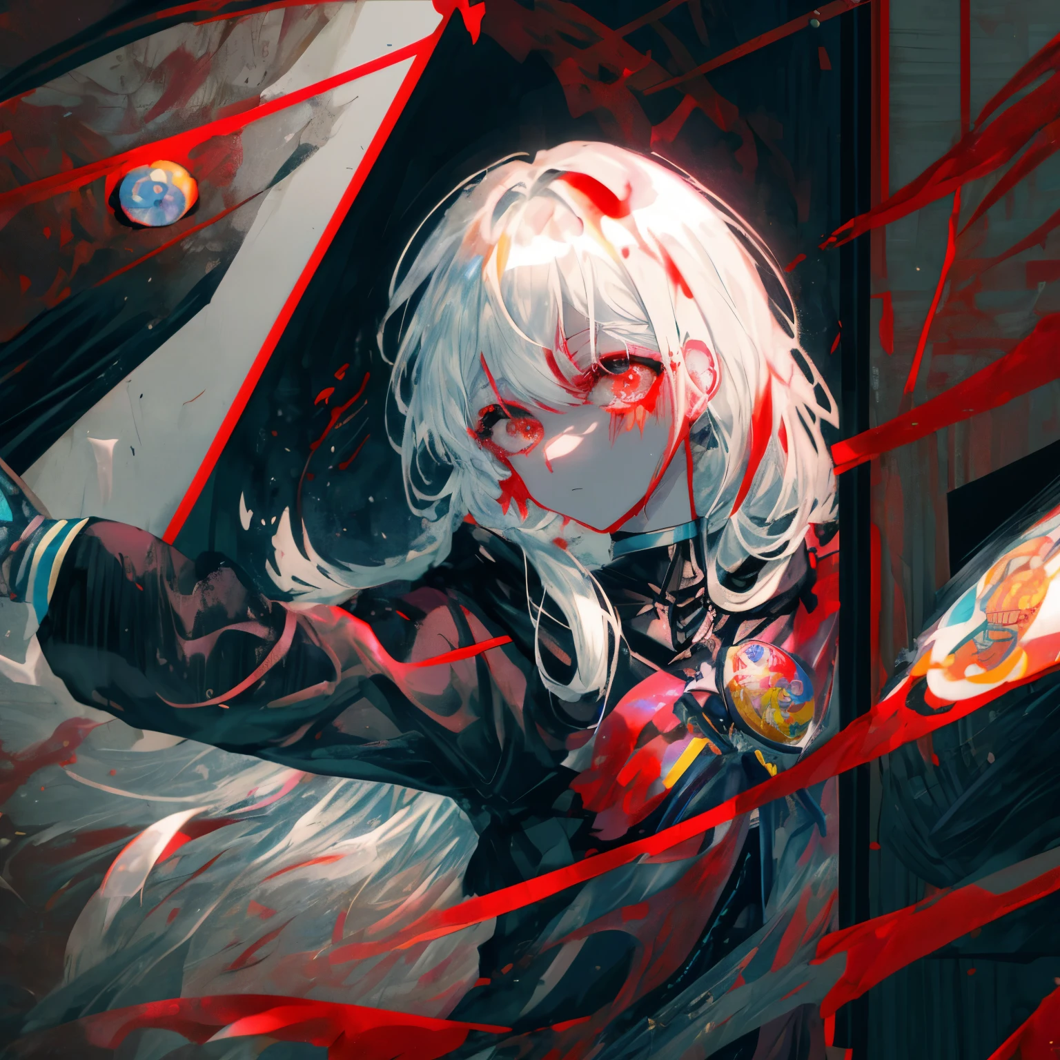 A close-up, 大Eye, Eye, compound, unique student, unusual student,Kintsugi, monochrome, radioactive light, anime 2018::1,  Red::1, neon color::1,, detail1.5, detail, Super quality, super graphics,  bloom 1.0, ghoul, frustrated的, ultra actual, anime reality,anime boy, 黑暗style, human development report, RTX, body breakdown , Detailed face,soft light, author：Xin Haicheng,digital painting,looking at camera",  8k, Additional limbs,梦幻般的大Eye,vague, The skin is smooth and soft, clone face, Symmetrical,霓虹灯液体从Eye里流出,Animation Art,photo, split face  , key: Red, eye Blood, actual, actual light, actual anime, actual shadows, liquid dripping from wood,frustrated, cloud, Cherry blossoms, lily , 细致的Eye, Eye焦点, eyelash, 蓬松的底eyelash:1.5, pale white face, very Red eyes, The atmosphere is gloomy, scary picture, forest, FOG, neon Red liquid flows from the trees, dark atmosphere, body breakdown, braid, rain, Blood on the ground, fire, 特写Eye,best generation, Super generation, 3000 generations, 2048×2048, 面部detail, 服装detail, Symmetrical balance, tokyo ghoul, ghoul, Kintsugi, anime 2020, Water and sky, black hair,Detailed hair, Tokyo ghoul, Kintsugi, ghoul, frustrated art, frustrated的, boRedom, sad, cry, pain, Black smoke, Black energy, tentacle, Divine sound, Blood, Blood on the face, sea of Blood, chain, barbed wire, fire, Wide-angle camera, 许多小detail, lily, Cherry blossoms, licorice, centipede, black background, hole in body, Die inside, The art of death, lying on the grass, 漫画style, 漫画style, Multiple frames, body destroyed, Comic page, 到处都有Eye, 背景中有很多Eye, Ishida Spike&#39;s paintings, The Art of Ishida Spike, Tamotsu Ishida&#39;style, Two people, Fully grown, frustrated posture, lily flowers grow from the eye and body, artistic pose, Junji Ito Art, twin art, anime boy, Kintsugi manga, Kintsugi art, Reflection in the water, surface reflection, 一只由FL制成的Eye