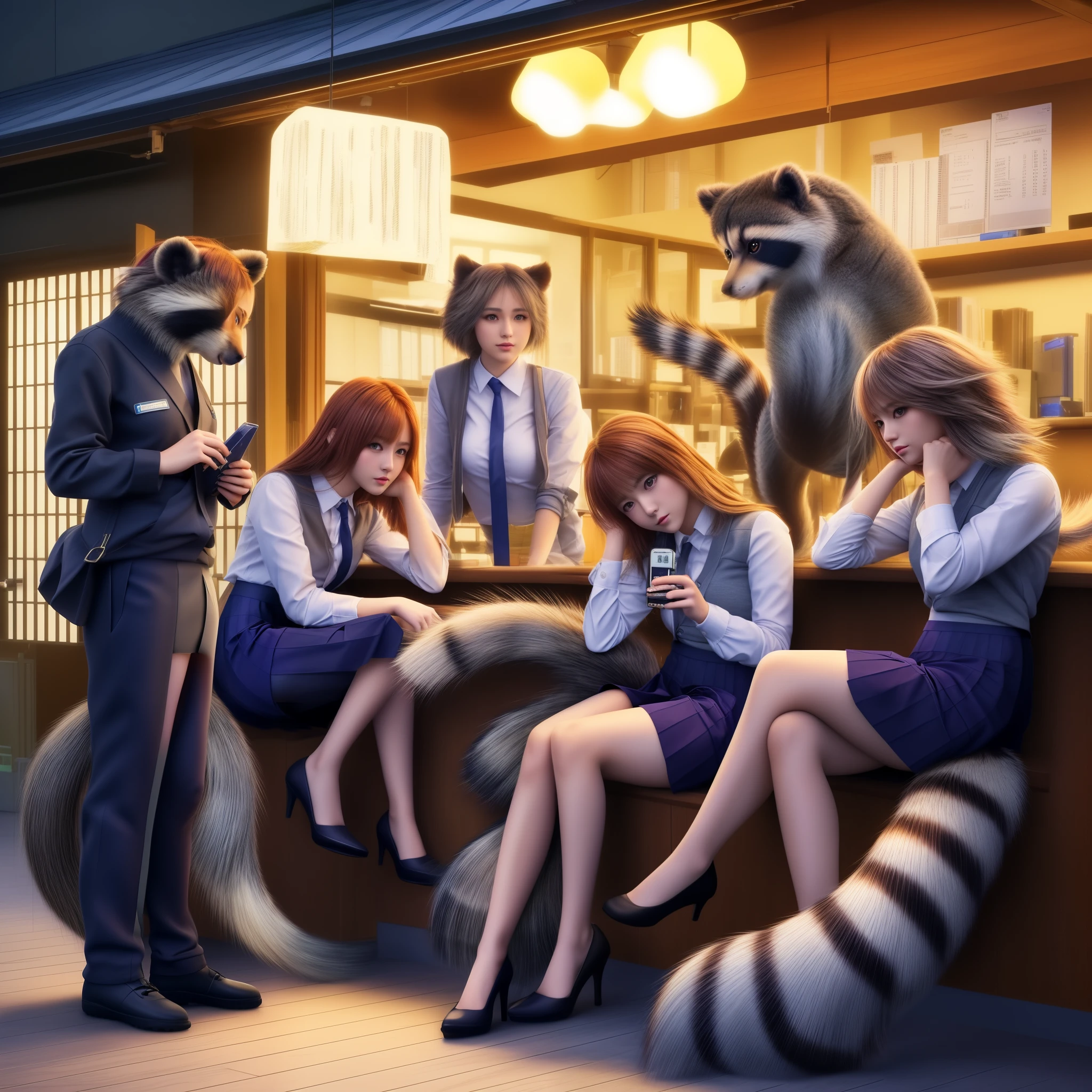 women with a tanuki tail, (software) safe for work, fur with tail, software version, coworkers, realistic style, , realistic style , beautiful girl, photograph, 最high quality, (Her skirt is flipped up and her tail is visible.:1.8) ,Reality, small breasts, slender, white panties,tail from above panties, Tail from inside the skirt, bushy tail, realistic tail, flat chest, (software) safe for work, nffsw, retina, muste piece, Accurate, anatomically correct, super detail, advanced details, high quality, 最high quality, High resolution, 1080p, 4k, 8K, The tail is sticking out from inside the skirt, long tail,
