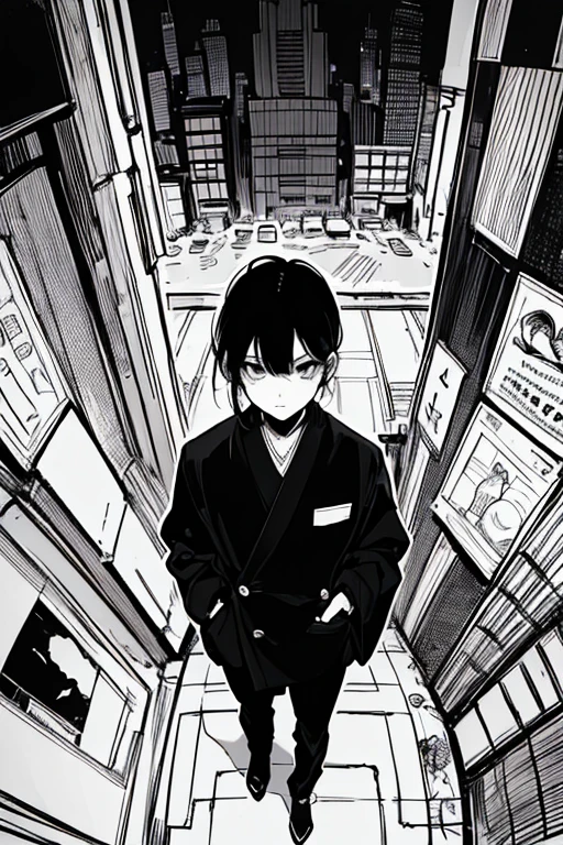 ((looking away)), ((wide shot)), (((madman))), ((Draft cartoon style)), battle, (full body), (tokyo), (town), Comic Style Illustrations, (drawing style), ((masterpiece, Clear, obvious, high resolution, super delicate)), animation, (individuality), depiction, eerie worldview, cartoon style, Outline warm color, Shihon Bokuga, Sumi-e, Japanese painting, (line drawing cartoon style), (Diverse angles), Comic Style Illustrations, (outside), (Distinctive hair style), (Creative accessories), (individualistic atmosphere), Eerie worldview, Suspicious atmosphere, dark fantasy, extra, ((thumbnail:1.4)), ((Draft style)), ((rough sketch)), ((crude illustration)), (manga), (black and white manga panel), (in manga style), (detailed manga style), (black and white manga page), (black and white manga style), (manga page), (manga panel), urban intersection, sorcery, Emotional:1.2, male:1.2, Unique body, unique face