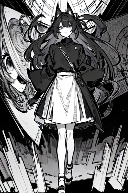 ((looking away)), ((wide shot)), (((madman))), ((Draft cartoon style)), battle, (full body), (tokyo), (town), Comic Style Illustrations, ((masterpiece, Clear, obvious, high resolution, super delicate)), animation, (individuality), depiction, eerie worldview, cartoon style, Outline warm color, Shihon Bokuga, Sumi-e, Japanese painting, (line drawing cartoon style), (Diverse angles), (outside), (Distinctive hair style), (Creative accessories), (individualistic atmosphere), Eerie worldview, Suspicious atmosphere, dark fantasy, extra, ((thumbnail:1.4)), ((Draft style)), ((rough sketch)), ((crude illustration)), (manga), (black and white manga panel), (in manga style), (detailed manga style), (black and white manga page), (black and white manga style), (manga page), (manga panel), urban intersection, sorcery, Emotional:1.2, male:1.2, Unique body, unique face