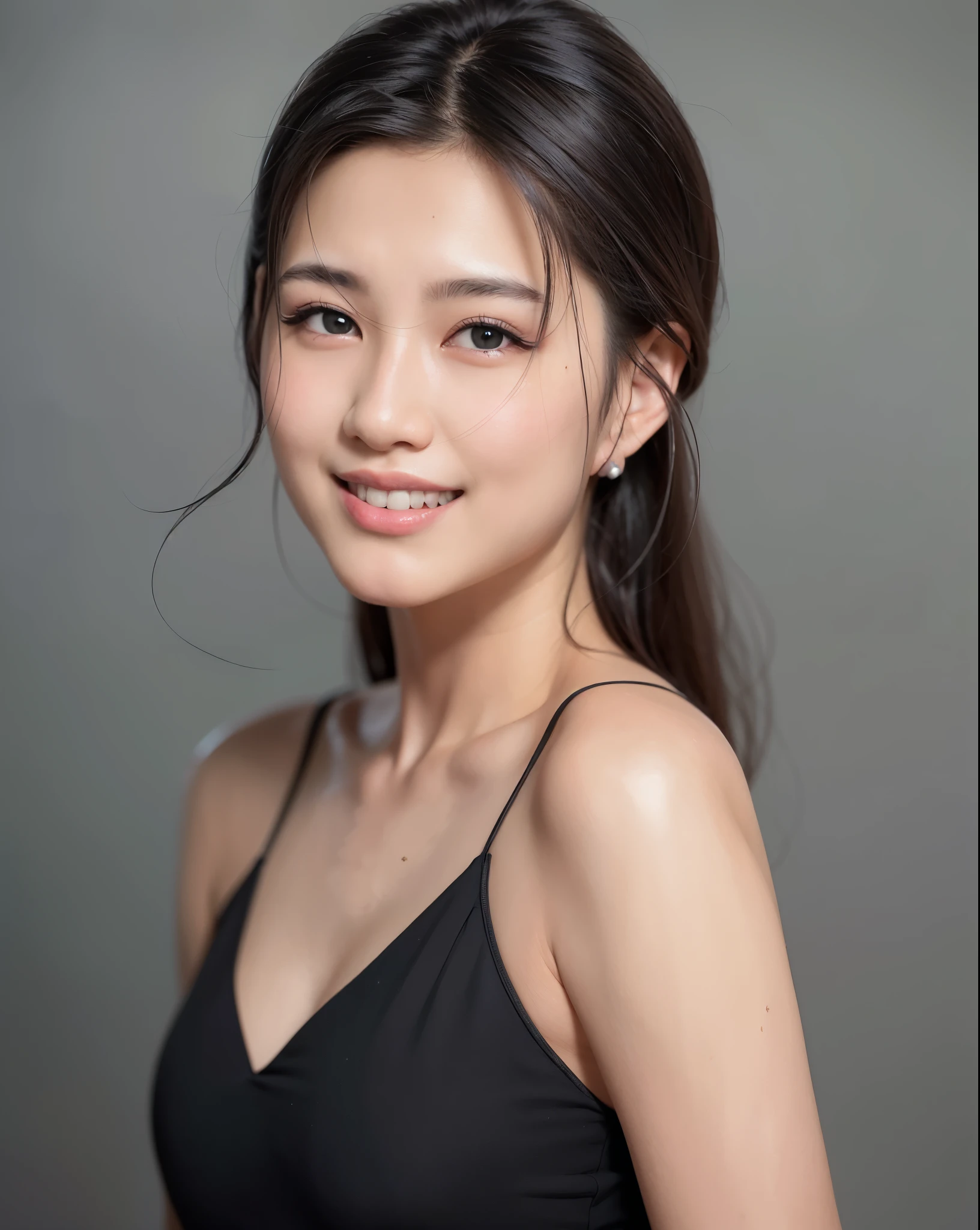 a close up of a woman in a black dress smiling, wenfei ye, yun ling, Beautiful young Korean woman, xintong chen, Gorgeous Chinese model, chengyou liu, lu ji, Li Zixin, yanjun cheng, Beautiful young Korean woman, Xision Wu, Lei Min, beautiful korean woman, Li Zhien, Li Zhien