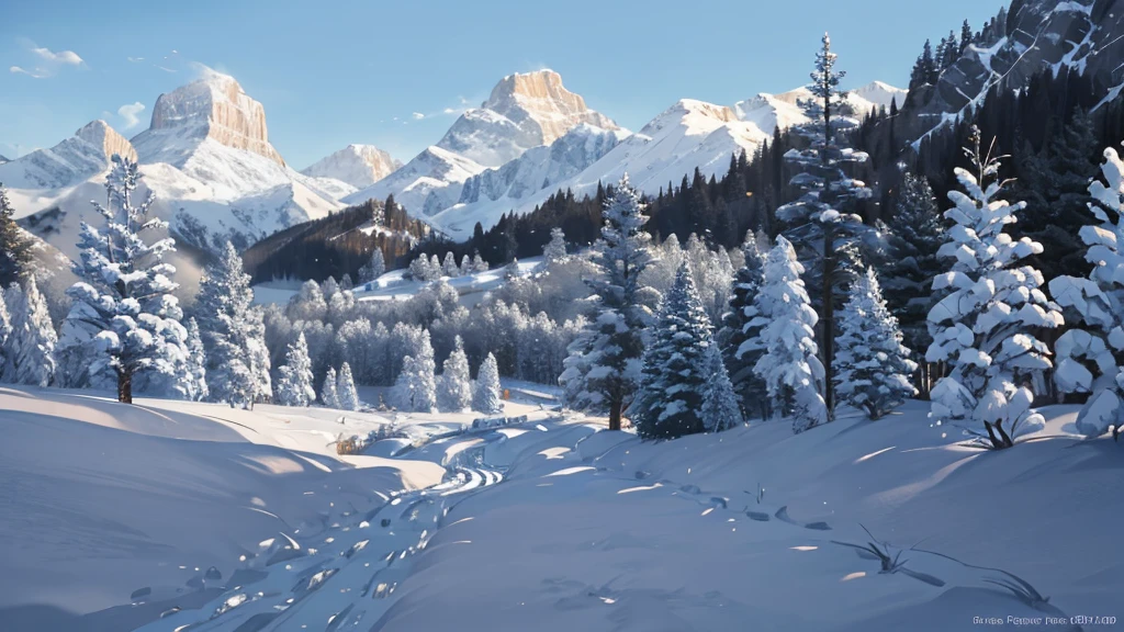 (Masterpiece: 1.2), High-resolution: 4k, Best quality: 1.2, Ultra-detailed: 1.37, Realistic: 1.0, Photorealistic: 1.37, Snow hill wallpaper, Beautiful snowy landscape, Serene atmosphere, Captivating winter scenery, Crisp and clean: 1.0, Winter wonderland, Freshly fallen snow, Glistening snowflakes, Gentle snowfall, Snow-capped mountains, Sparkling ice crystals, Towering pine trees, Pure white beauty: 1.2, Peaceful and tranquil: 1.1,