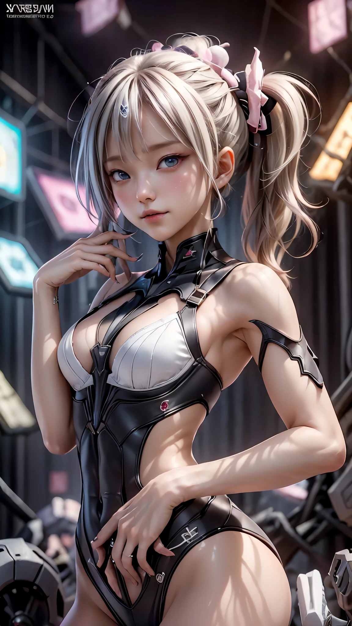 ((highest quality)), ((masterpiece)), (detailed:1.4), 。.。.。.3D, beautiful cyberpunk woman image,nffsw(high dynamic range),ray tracing,NVIDIA RTX,super resolution,unreal 5,Scattered beneath the surface,PBR texturing,post processing,anisotropic filtering,Depth of bounds written,maximum clarity and sharpness,multilayer texture,Albedo and specular maps,surface shading,Accurate simulation of light-matter interactions,perfect proportions,octane rendering,two-tone lighting,wide aperture,Low ISO、White balance、Rule of thirds、8K students、((Straight Long Hair))(((White and pink clothes)))(((blonde)))(())
