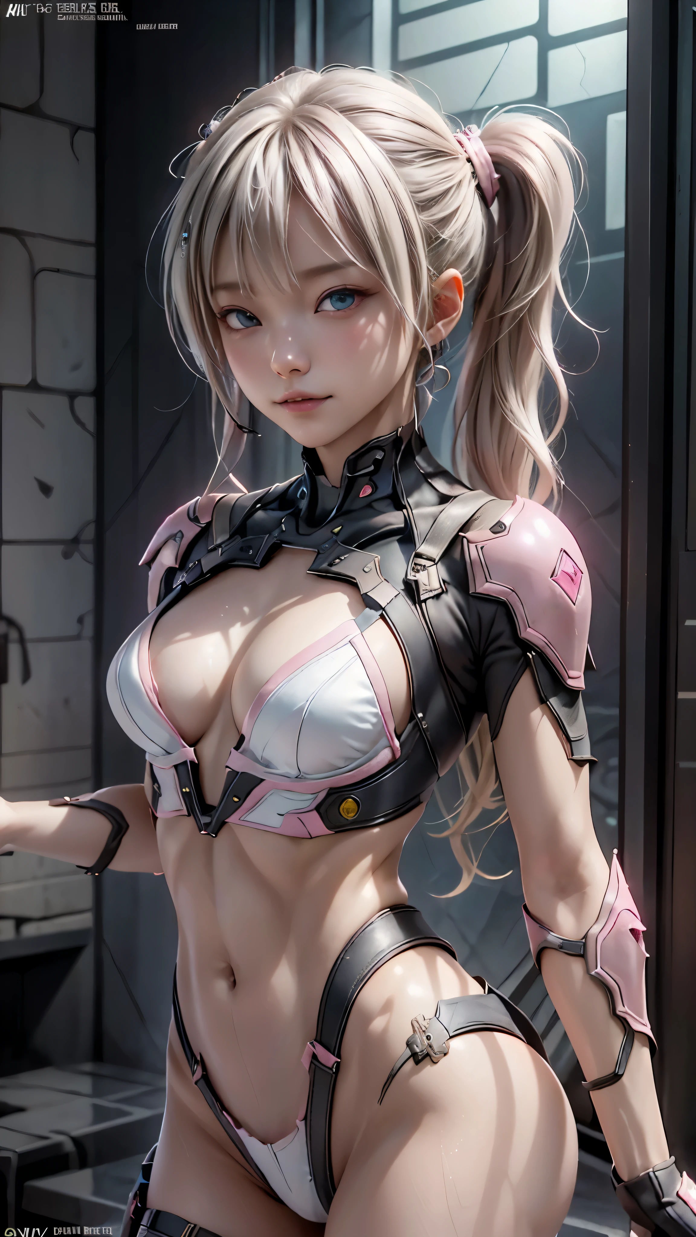 ((highest quality)), ((masterpiece)), (be familiar with:1.4), 。.。.。.3D, beautiful cyberpunk woman image,nffsw(high dynamic range),ray tracing,NVIDIA RTX,super resolution,unreal 5,scattered below the surface,PBR texturing,Post-processing,anisotropic filtering,written boundary depth,maximum clarity and sharpness,multilayer texture,Albedo and specular maps,surface shading,Accurate simulation of light-matter interactions,perfect proportions,octane rendering,two-tone lighting,wide aperture,Low ISO、White balance、Rule of thirds、8,000 students、(())(((White and pink clothes)))(((blonde)))