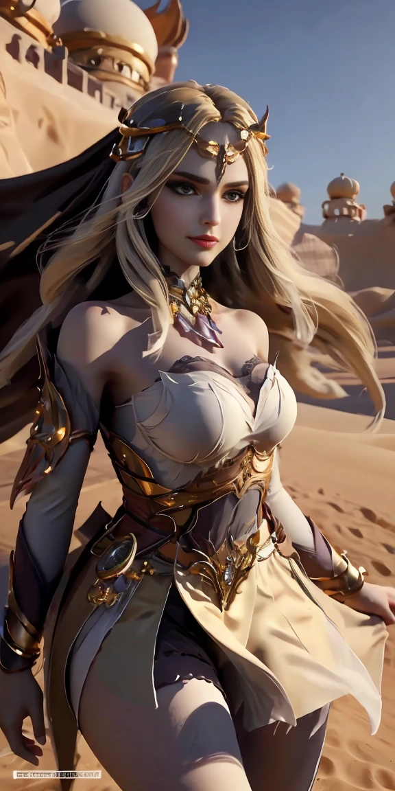 (best quality,4K,8k,high resolution,masterpiece:1.2),Super detailed,(actual,photoactual,photo-actual:1.37),arab girl wearing arabic clothing,Gorgeous and vibrant patterns,Expressive eyes and charming smile,Traditional headscarf and jewelry,Smooth yet intricate designs on dresses and hijabs,Delicate embroidery and beading,Elegant posture and confident demeanor,Fantasy desert landscape as background,Sunlight casts a warm glow on the scene,Artistic and colorful depictions,portrait,Rich and earthy color palette,Lens flare effect,Beautiful sand dunes in the distance,Culture and tradition are intertwined,A fusion of modernity and tradition,A modern interpretation of Arabic fashion,Celebrate diversity and beauty,Refined and elegant style,Pay attention to cultural details,short skirt