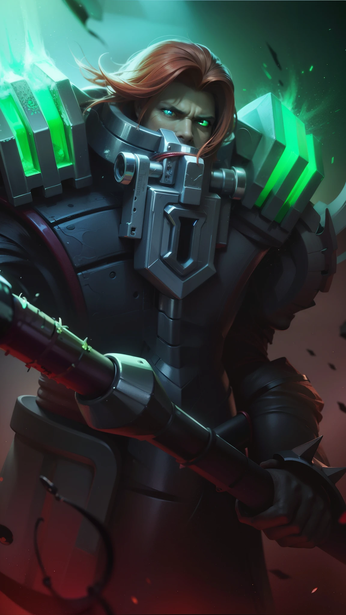 masculine male, masterpiece, ((perfect eyes)) best quality, (semirealism:1.9), beautiful lighting, (extremely detailed CG unity 4k fhd wallpaper), High Detail, Sharp focus, dramatic outdoors, 40 years old, red short hair, green eyes.