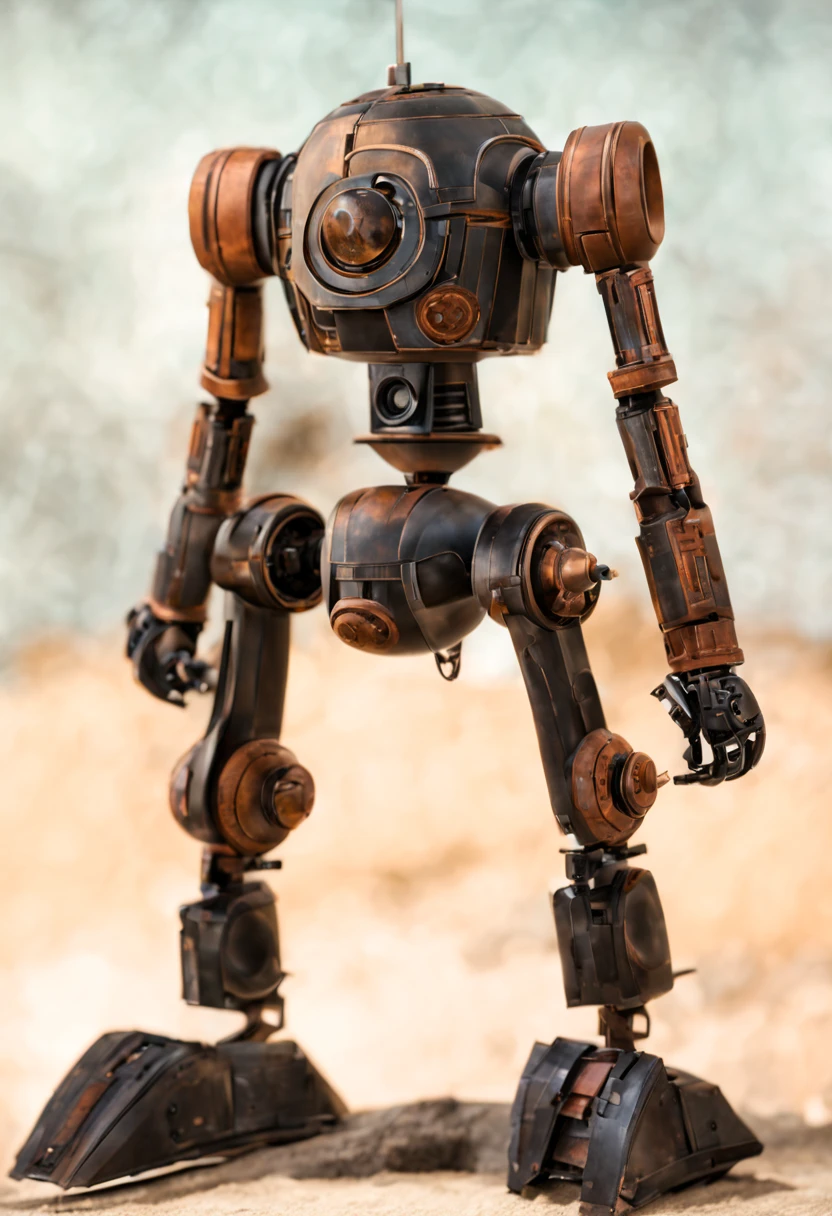 repair droid, "Black with rusted high lights", full body pose,