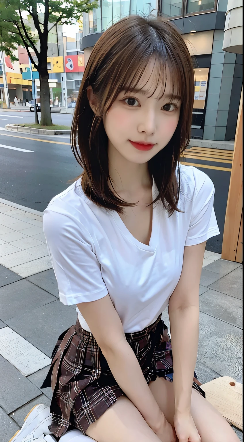 plaid skirt、ground