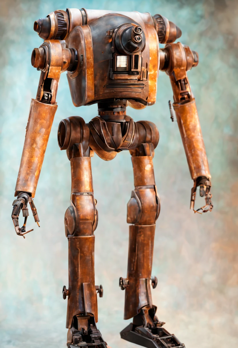 repair droid, "Black with rusted high lights", full body pose,