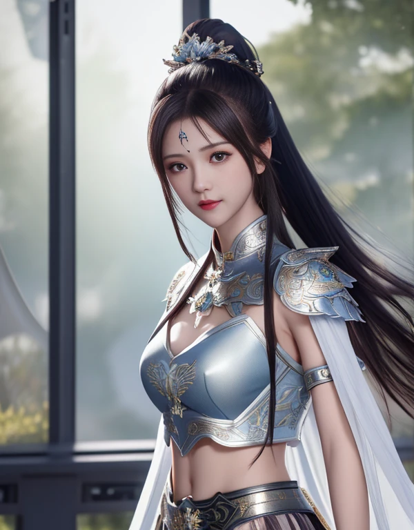 a sexy woman in a white gold and pink lotus lace armor skirt, chengwei pan on artstation, by Yang J, detailed fantasy art, stunning character art, fanart best artstation, epic exquisite character art, beautiful armor, extremely detailed artgerm, detailed digital anime art, artgerm on artstation pixiv, armor girl, cleavage big breasts:1.2, (mini skirt:1,5)