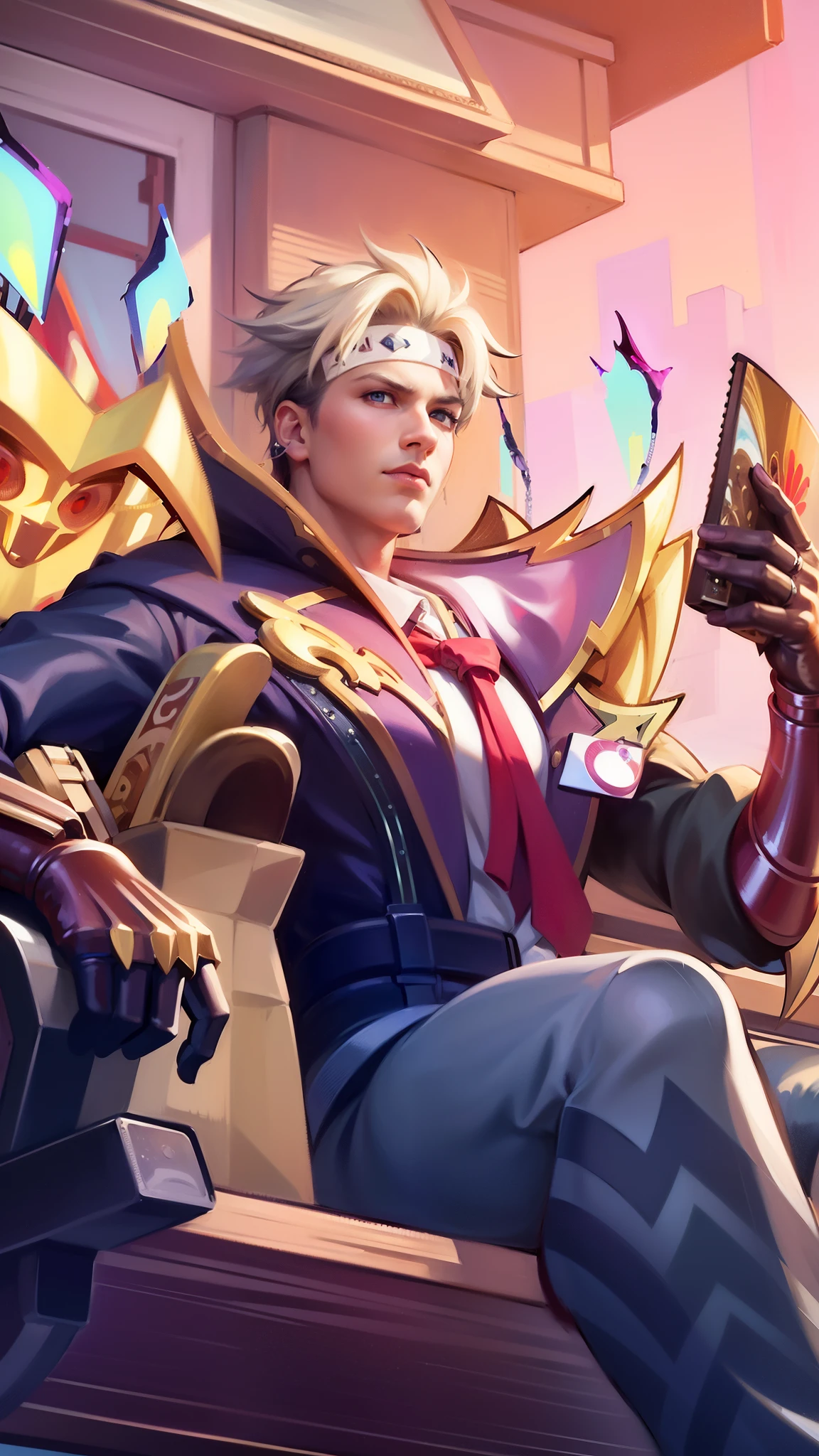 masculine male, masterpiece, ((perfect eyes)) best quality, (semirealism:1.9), beautiful lighting, (extremely detailed CG unity 4k fhd wallpaper), High Detail, Sharp focus, dramatic outdoors, 30 years old, white short hair, red eyes.