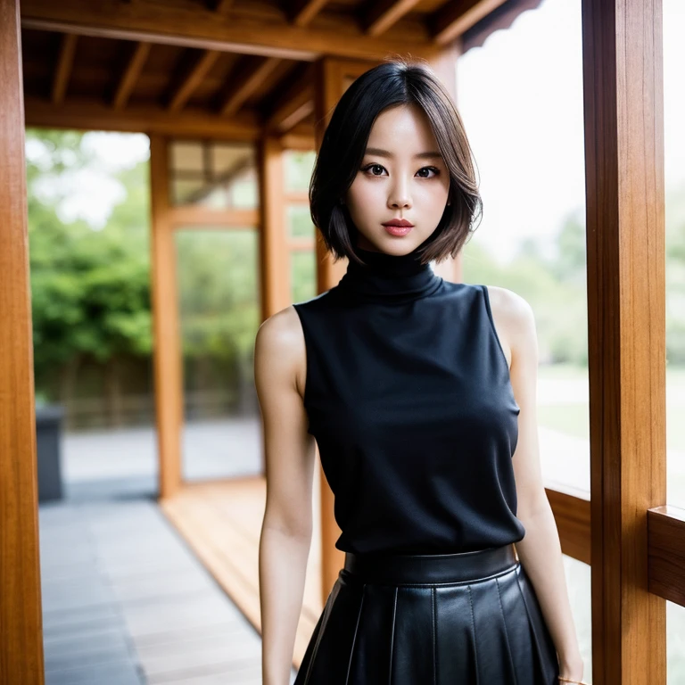 1 girl,sexy pose,highest quality,masterpiece,figure,very delicate and beautiful,cg,unity,8k wallpaper,wonderful,finely,masterpiece,official art,very detailed cg unity 8k wallpaper,incredibly absurd,huge file size,super detailed,High resolution,very detailed,beautiful detailed girl,realistic,full frontal,outdoor,turtleneck shirt,skirt,contrast of light,
