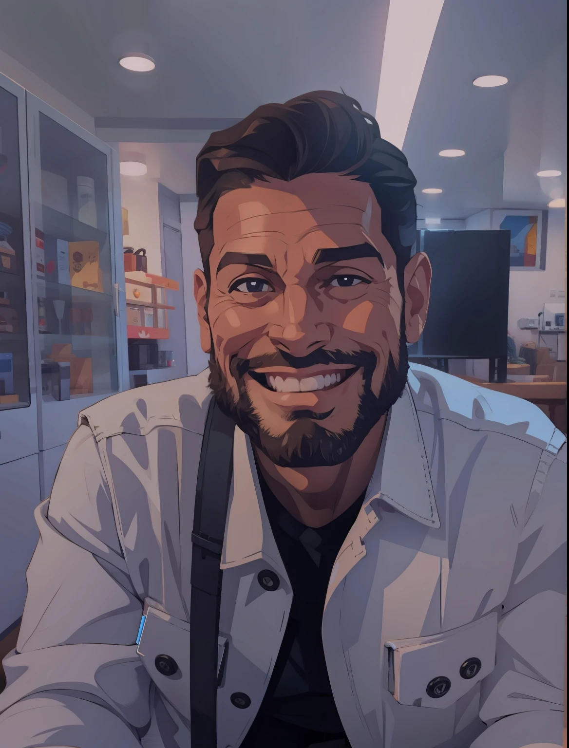Vector illustration, homem sorrindo.