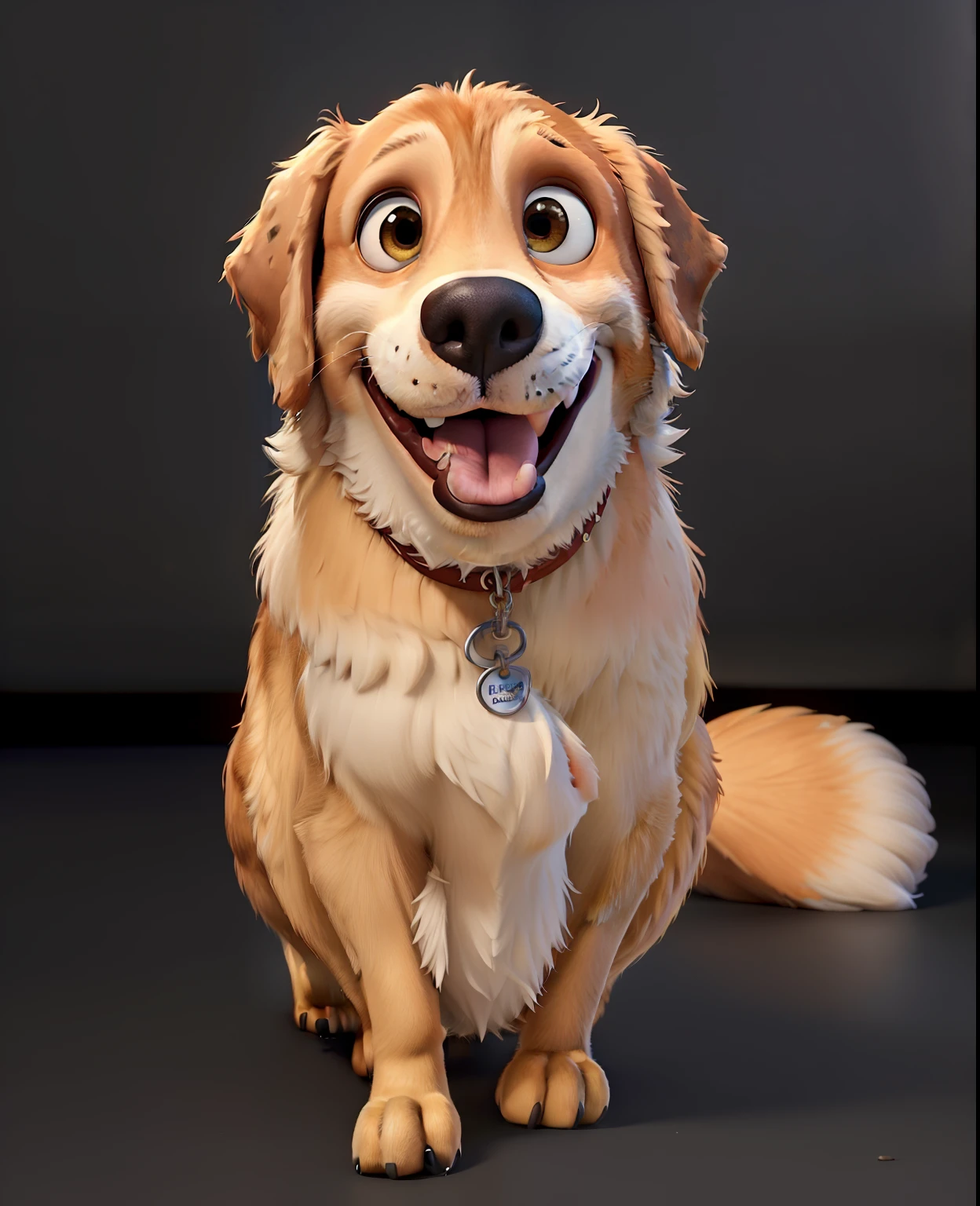 A Disney Pixar-inspired movie poster with the title ‘YOUR TITLE’. A VERY DETAILED DESCRIPTION OF YOUR DOG. The scene should be set in the distinct digital art style of Pixar, with a focus on character expressions, vibrant colors and detailed textures that are characteristic of Pixar animation.

