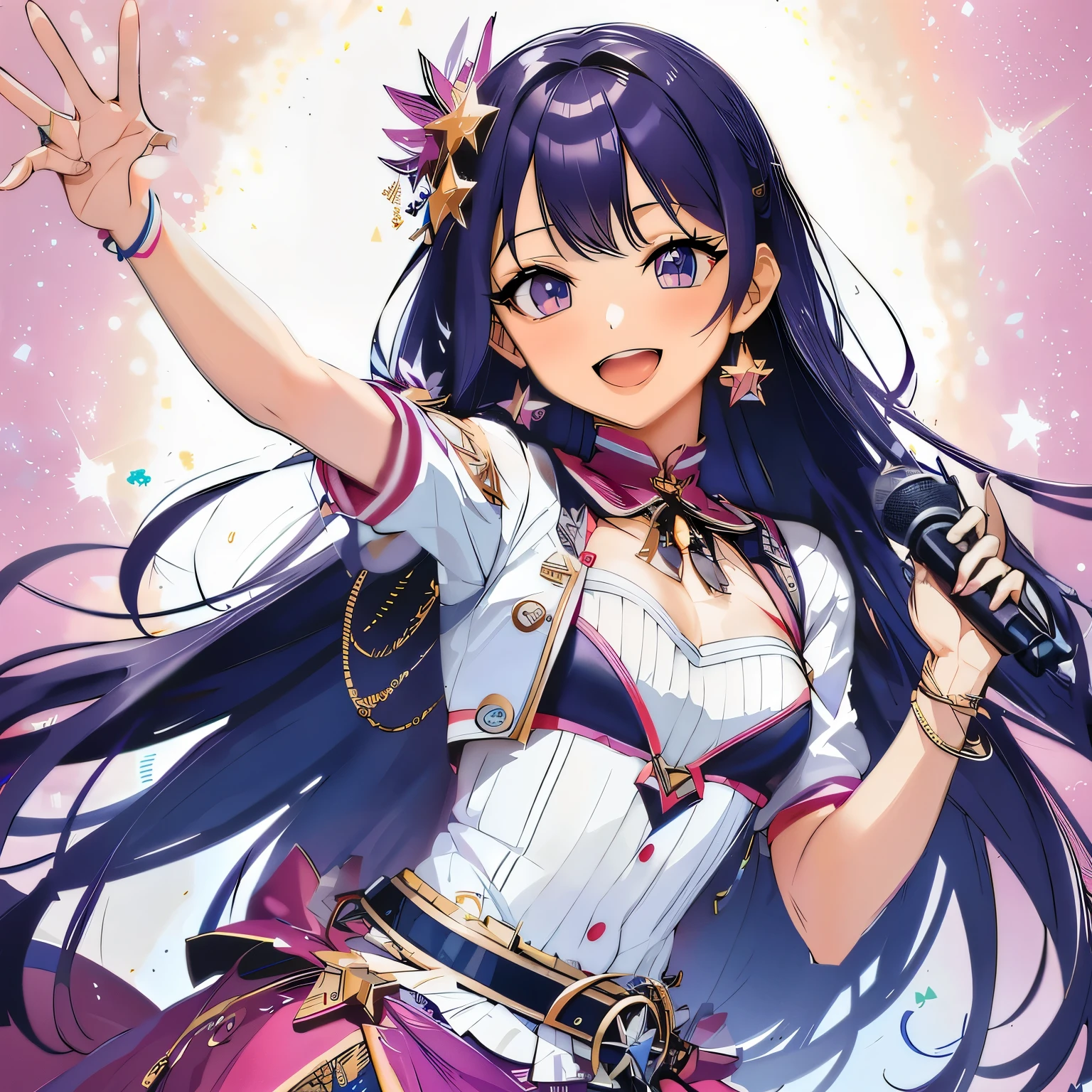 Peace Sign、Holding a microphone in your hand
