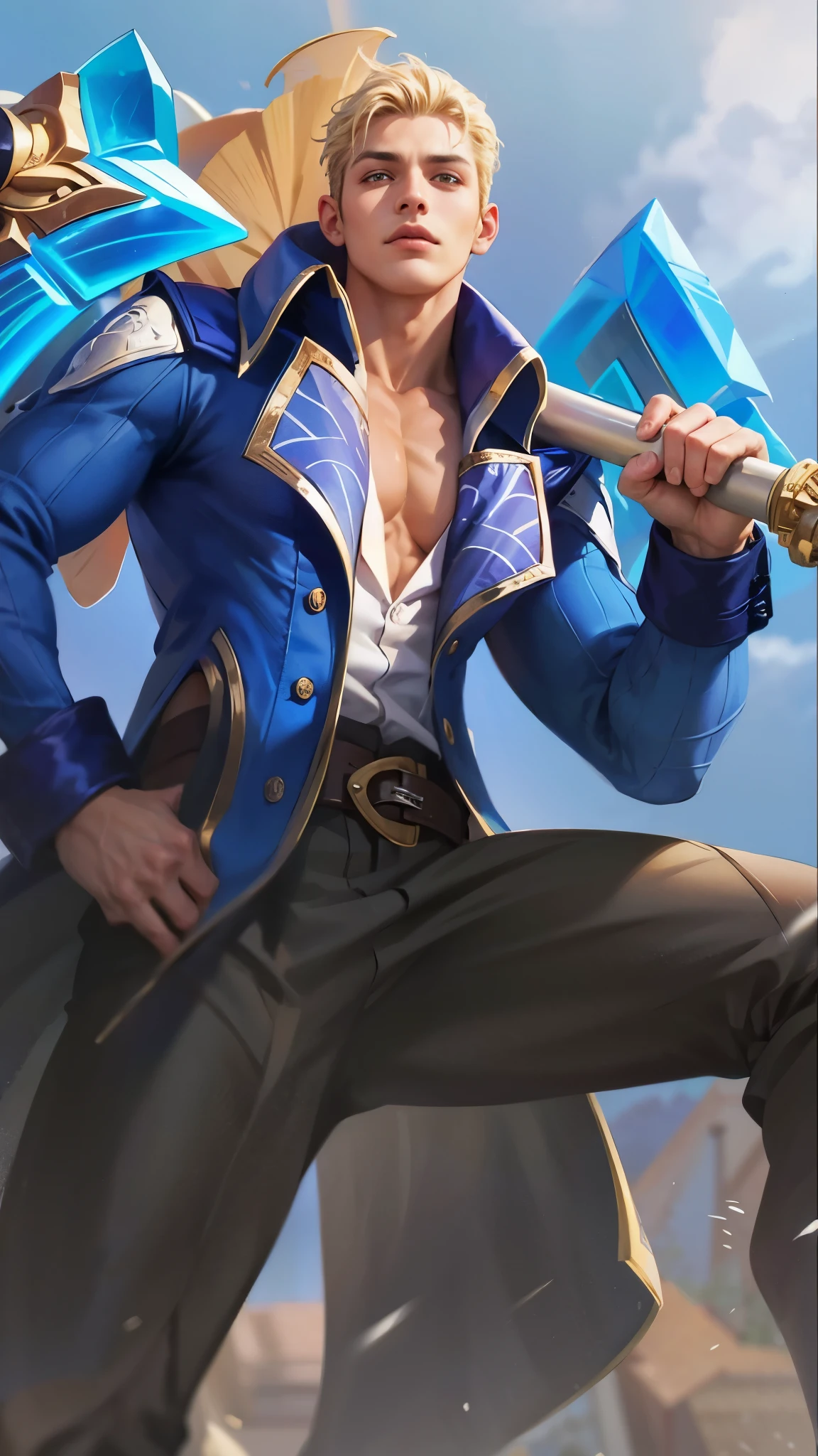 Best quality, masterpiece, detailed skin texture, detailed clothes texture, detailed face, super detail, 8k, intricate detail, 1 boy, The color doesn't change, Muscle guy, 1 guy