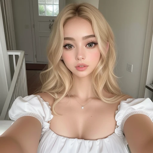 Blonde haired girl with a pink bow and headband posing for a photo, linda Delphine, branco hime corte penteado, Branch Range, Fairycore, longos cabelos brancos e franja, pale porcelain white skin, her hair is white, cabelo whitebangs cabelo, pale hair, perfeita de cabelos brancos, extremely pale blond hair, kawaii aesthetic, Estilo Lolitaory pale skin