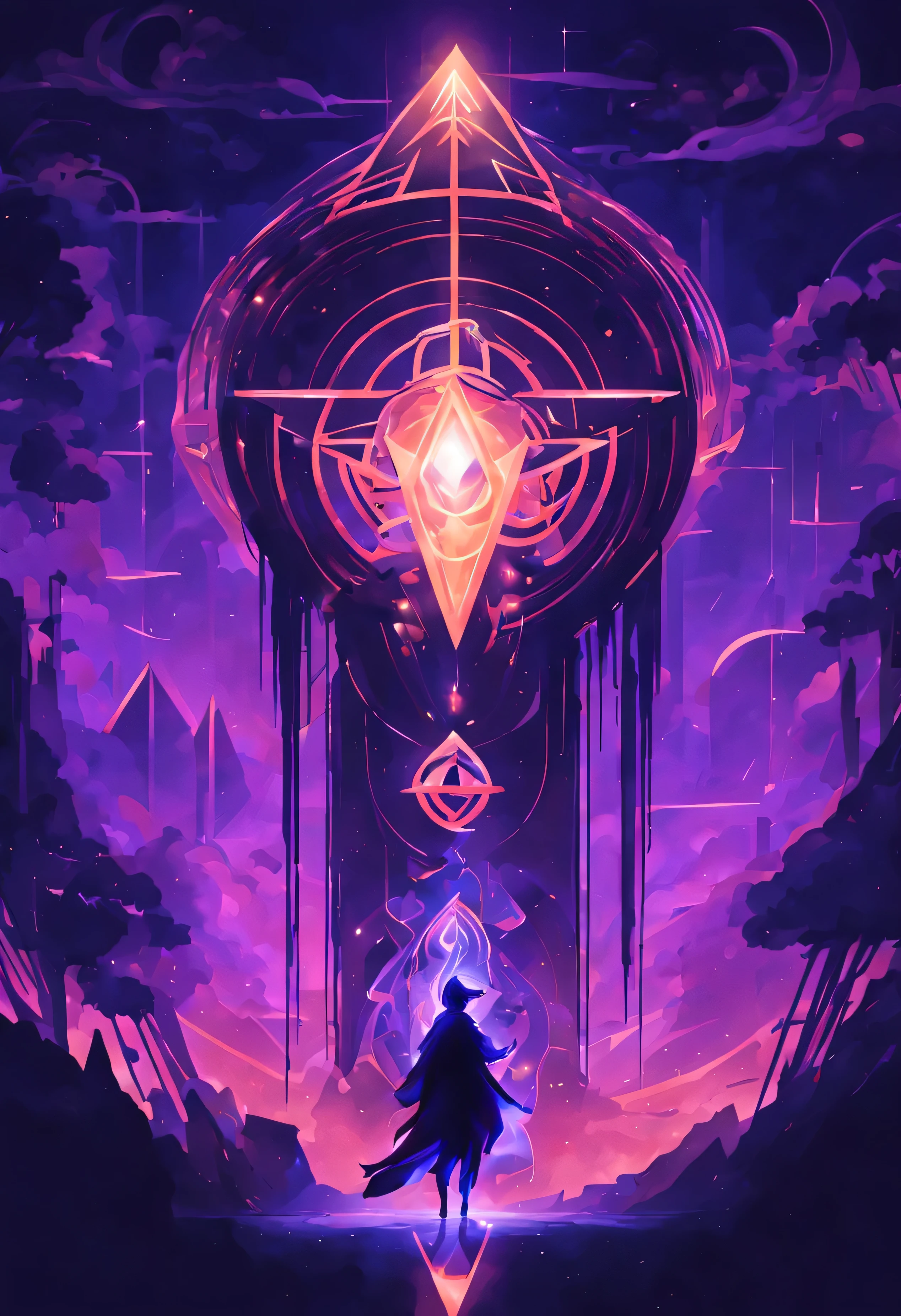 **Logo Description:**
Illustrating the enchanting spells of sound, our logo for the electronic music creator seamlessly blends the mystical beauty of ambient with the energetic pulses of EDM. At the heart of the composition is an abstract symbol reminiscent of both mystical runes and binary code, reflecting the balance between the spiritual and digital realms.
The logo's colors exude an atmosphere of nocturnal landscapes, where darkness meets shimmering lights. Deep, mysterious purples mingle with electrifying blues, creating a mesmerizing color palette. Contrasting lights and shadows symbolize the dualism between the real and supernatural worlds.
The intersection of lines and shapes mirrors the harmony of sounds from which the artist's unique music emerges. The overall design radiates an aura of mystery, and a subtle glow adds magic and elusive power. The logo text, written in a modern, futuristic font, is immersed in undulating sounds, adding dynamics and movement.
This logo not only represents the artistic passion for electronic music but also introduces the viewer to the fascinating world of occult inspirations, creating a mysterious and intriguing impression.