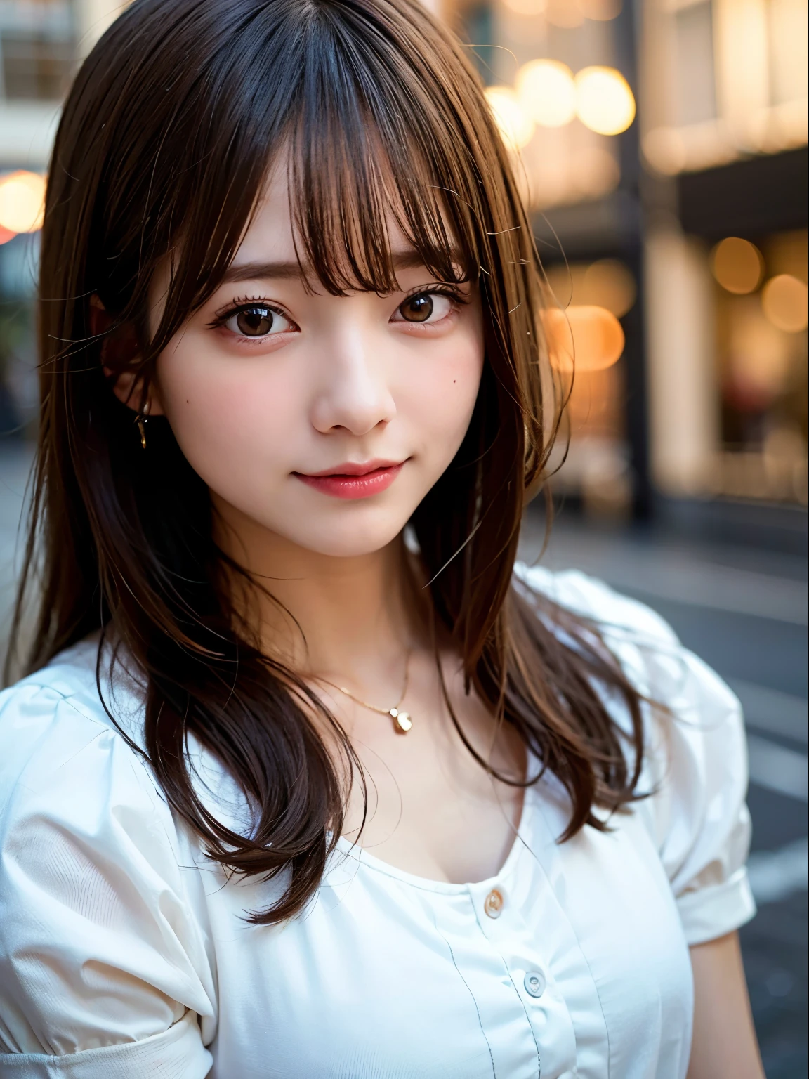 (8K, Raw photo:1.2)Detailed face and eyes,Best Quality, 超A high resolution, Highly detailed ,intricate detailes ,masutepiece ,Cute Girl , Soft cinematic light, Hyper-detailing,foco nítido, High quality,student clothes, dripping from,Light white dress,20years