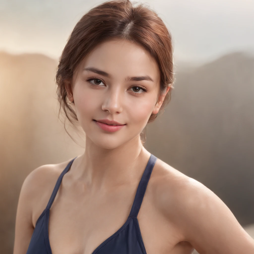 swimsuit,bikini, (photo realistic:1.4), (hyper realistic:1.4), (realistic:1.3), (smoother lighting:1.05), (Improve the quality of cinematic lighting:0.9), 32K, 1 girl,20 year old girl, realistic lighting, Backlight, light shines on your face, ray tracing, (bright light:1.2), (Improvement of quality:1.4), (Highest quality realistic textured skin:1.4), detailed eyes, detailed face, (Tired, sleepy and happy), (smile:0), T-shirt,full body photo (Enhance the mood of your body line:1.1), (Enhances the beauty of skin texture:1.1)