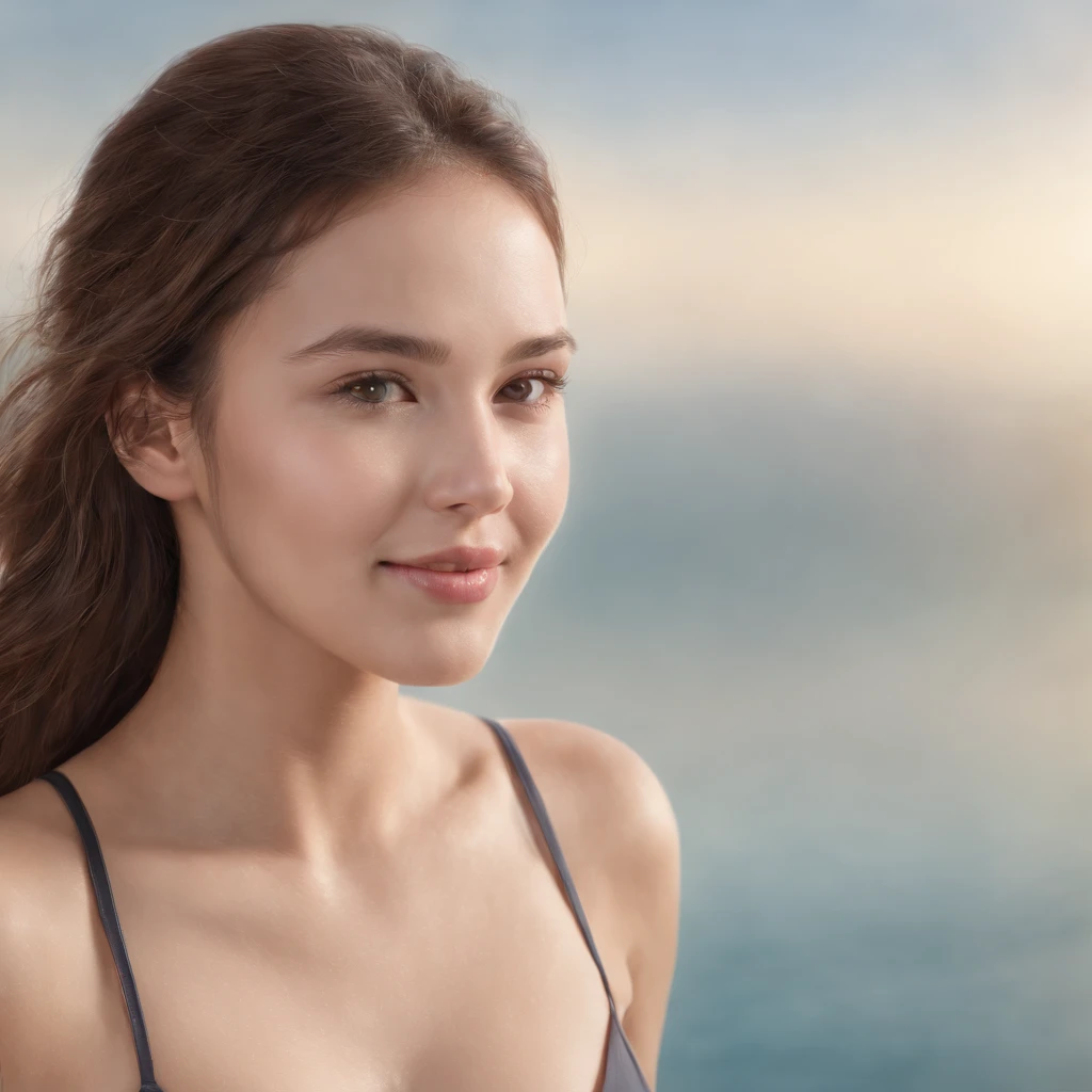 swimsuit,bikini, (photo realistic:1.4), (hyper realistic:1.4), (realistic:1.3), (smoother lighting:1.05), (Improve the quality of cinematic lighting:0.9), 32K, 1 girl,20 year old girl, realistic lighting, Backlight, light shines on your face, ray tracing, (bright light:1.2), (Improvement of quality:1.4), (Highest quality realistic textured skin:1.4), detailed eyes, detailed face, (Tired, sleepy and happy), (smile:0), T-shirt,full body photo (Enhance the mood of your body line:1.1), (Enhances the beauty of skin texture:1.1)