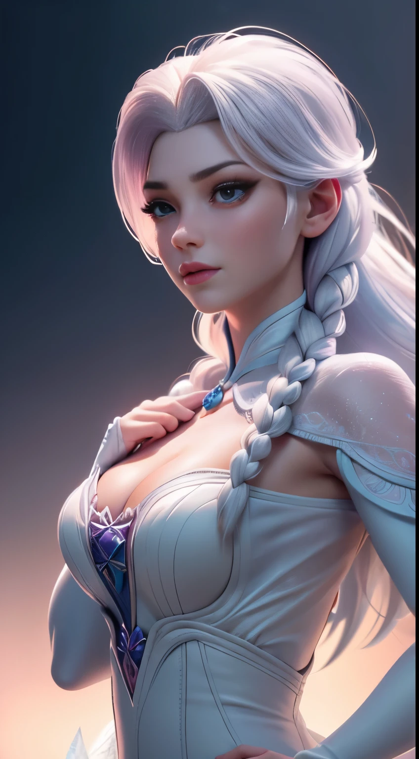 (elsa frozen-rose quartz SU mezclando modelos .) (ultra FUSIÓN) Highly detailed CG unity 8k wallpaper, style shot, complex, high detail, dramatic, highest quality movie still image, very detailed, masterpiece, best quality, character design, Elsa, Elsa from Frozen,Diamante Rosado fusión (( Dark style)), realistic ultra-detailed rendering style, natural light, sharp character design, (hard focus, 8k), (((natural skin texture))), 8k textures, soft cinematic lighting, adobe lightroom, dark room, hdr, Sophisticated, Elegant, Rich Detail, Sharp Focuilm Look) )), Soothing Tones, Detail Frenzy, Intricate Detail, Super Detail, Low Contrast, Soft Film Lighting, Dull Colors, Exposure Blending, HDR, Fade, 35mm, f/1.4, ISO64, f16, 25 sec.
