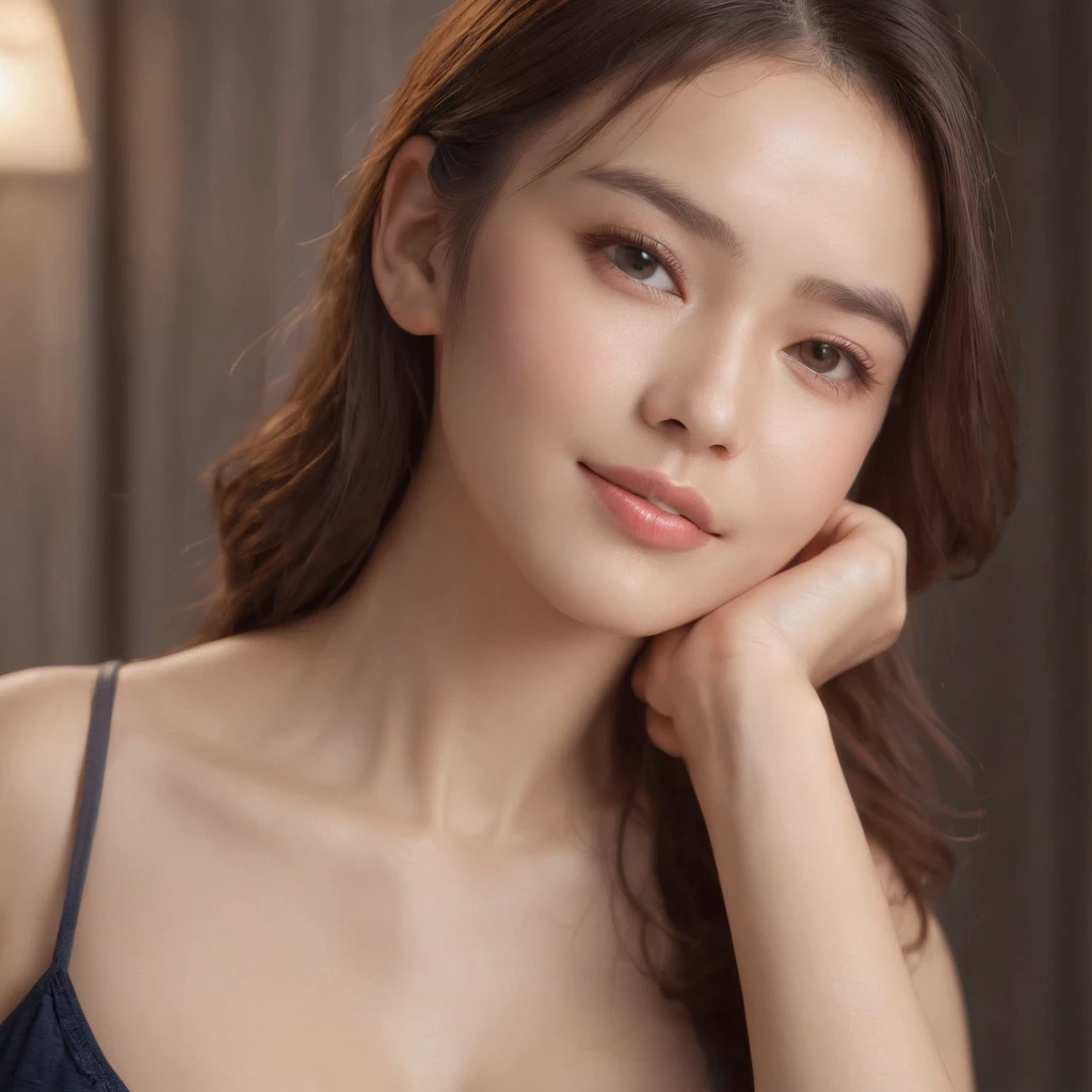swimsuit,bikini,whole body,85mm, f1.8, (photo realistic:1.4), (hyper realistic:1.4), (realistic:1.3), (smoother lighting:1.05), (Improve the quality of cinematic lighting:0.9), 32K, 1 girl,18 year old girl, realisticlighting, Backlight, light shines on your face, ray tracing, (bright light:1.2), (Improvement of quality:1.4), (Highest quality realistic textured skin:1.4), detailed eyes, detailed face, (Tired, sleepy and happy), (smile:0), T-shirt,whole bodyの写真 (Enhance the mood of your body line:1.1), (Enhances the beauty of skin texture:1.1)