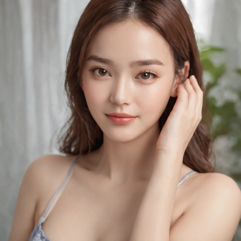 swimsuit,bikini,whole body,85mm, f1.8, (photo realistic:1.4), (hyper realistic:1.4), (realistic:1.3), (smoother lighting:1.05), (Improve the quality of cinematic lighting:0.9), 32K, 1 girl,18 year old girl, realisticlighting, Backlight, light shines on your face, ray tracing, (bright light:1.2), (Improvement of quality:1.4), (Highest quality realistic textured skin:1.4), detailed eyes, detailed face, (Tired, sleepy and happy), (smile:0), T-shirt,whole bodyの写真 (Enhance the mood of your body line:1.1), (Enhances the beauty of skin texture:1.1)